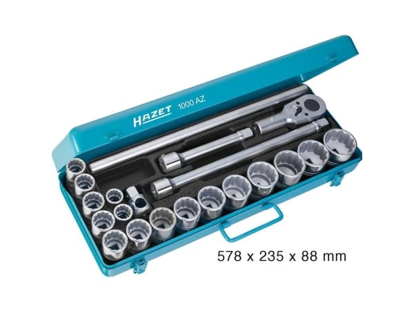 HAZET 1000AZ, Støpselsett, 3/4", Imperisk, 21 hoder, 57,8 cm, 235 mm