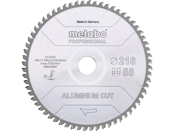 Metabo 628447000, Alumiini, 25,4 cm, 3 cm, 2,4 mm, Metabo, KS 254 Plus / KGS 254 M / KGS 254 Plus / KGS 254 I Plus / KGS 254 I Plus