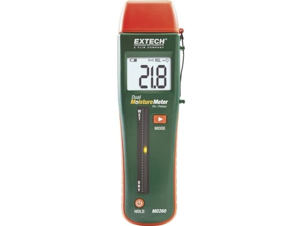 Extech MO260 Materialefugtighedsmåler; Måleområde bygningsfugt (område) 0 til 99.9 % vol Måleområde træ fugt (område) 0 til 99.9 % vol