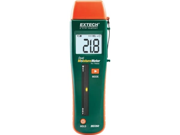 Extech MO260 Materialefugtighedsmåler; Måleområde bygningsfugt (område) 0 til 99.9 % vol Måleområde træ fugt (område) 0 til 99.9 % vol