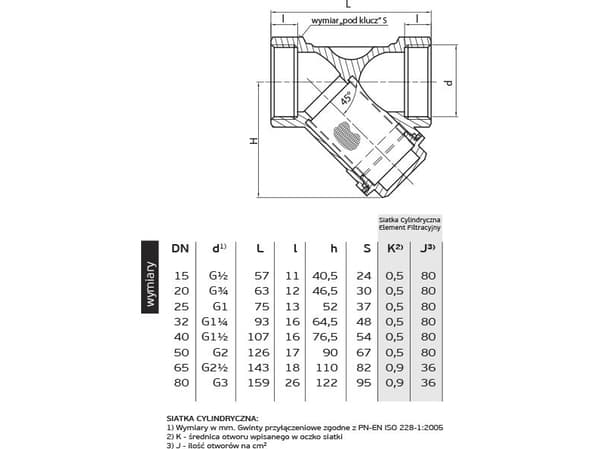 Perfexim kalteva verkkosuodatin 3" (03-060-0800-000)