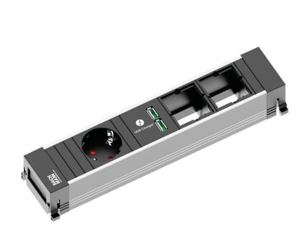 Bachmann 916.0041, 0,1 m, Gjuten aluminium, Svart, 1 AC-utgångar, 261,9 mm, 1 styck