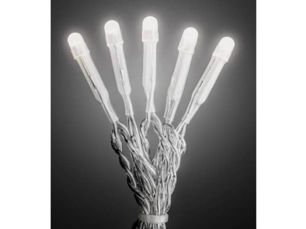 Konstsmide 6340-123 Micro ljuskedja Internt via strömförsörjning Antal glödlampor 10 LED (RGB) Varmvit Belyst Längd: 0,63 m