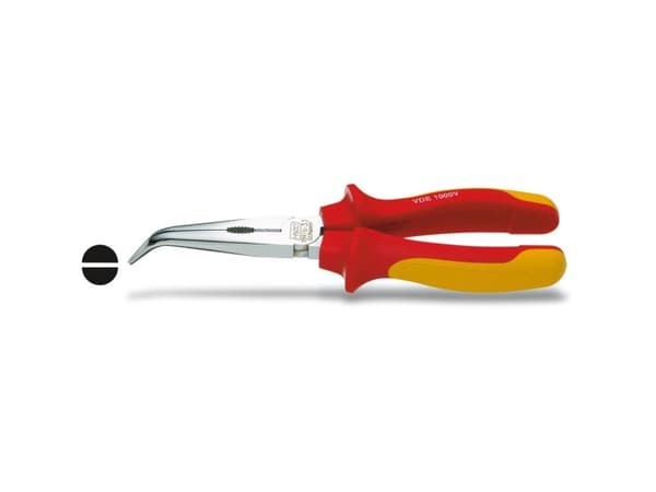 Hazet 1841BVDE-33 VDE Fladrundtang 45° bøjet Krom-vanadium stål 200 mm