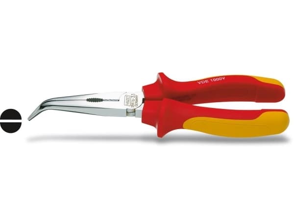 Hazet 1841BVDE-33 VDE Fladrundtang 45° bøjet Krom-vanadium stål 200 mm