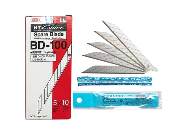 NT Cutter BD-100, 5 styck, 9 mm, 0,38 mm, 72 mm, 23 mm, 113 mm