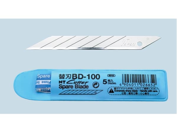 NT Cutter BD-100, 5 stykker, 9 mm, 0,38 mm, 72 mm, 23 mm, 113 mm