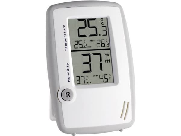 TFA-Dostmann 30.5015, Valkoinen, Kosteusmittari sisäkäyttöön, Lämpömittari sisäkäyttöön, Kosteusmittari, Lämpömittari, Muovi, -10 - 70 °C, 14 - 158 °