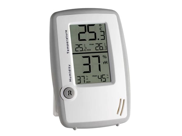 TFA-Dostmann 30.5015, Valkoinen, Kosteusmittari sisäkäyttöön, Lämpömittari sisäkäyttöön, Kosteusmittari, Lämpömittari, Muovi, -10 - 70 °C, 14 - 158 °