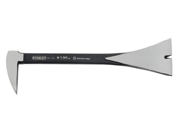 Stanley 0-55-116, Molemmissa päissä naulanvedin, Musta, Ruostumaton teräs, Hiiliteräs, Musta, 20 cm, Ripustettava kortti