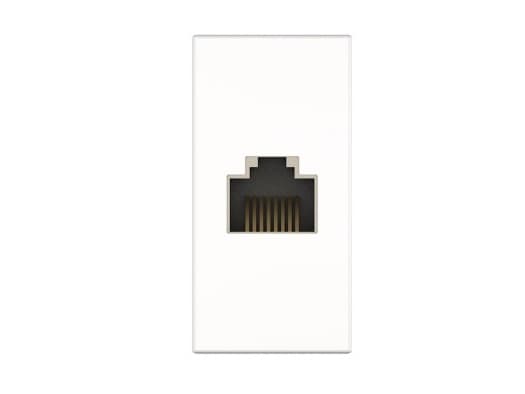Kindermann 7464000523, RJ-45, 1 modul/-er, 6a, Vit, Plast, 6 cm Vit