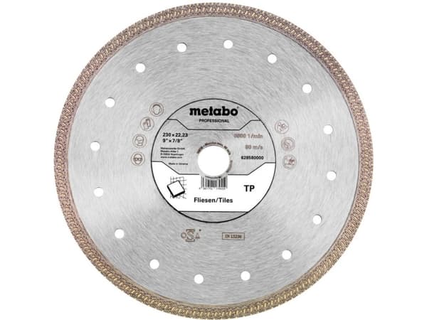 Metabo 628580000, Klippskiva, Platt i mitten, Kakel, Metabo, 2,22 cm, 23 cm