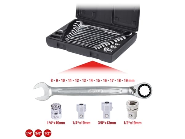 KS Tools 503.4666, Kromivanadiini-teräs, 72 kpl, DIN 3113, ISO 3318, DIN 3120, ISO 1174, 16 kpl, 1,79 kg