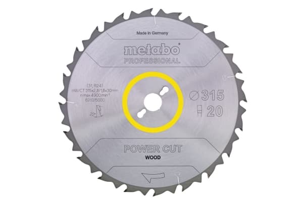 Metabo 628015000, Løvtre, Tre med spiker, 31,5 cm, 3 cm, 1,8 mm, 2,8 mm, TKHS 315 / KGT 300