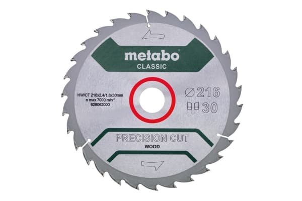 Metabo 628062000, Lastulevy, lehtipuu, MDF, vaneri, havupuu, 21,6 cm, 3 cm, 1,6 mm, 2,4 mm, TS 216 / TS 216 Floor, TS 216 Floor
