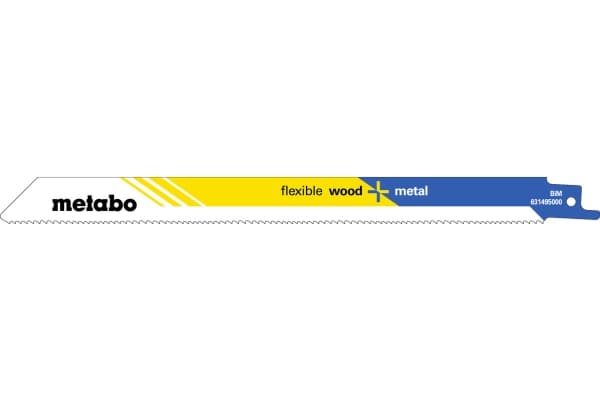 Metabo 631495000, Sabelsagblad, Metall, Rør, Plast, Tre, Tre med spiker, Blå, Gult, 10 -14, 1,8 mm, 2,6 mm