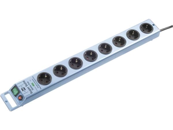 Överspänningsskydd uttagslist 8-vägs - 3 st - Blå metallisk skyddskontakt - kabel - ström/strömförsörjning (1153340338)