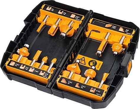 DeWALT DT90016-QZ - Handöverfräsbitsats - 12 delar - 8 mm