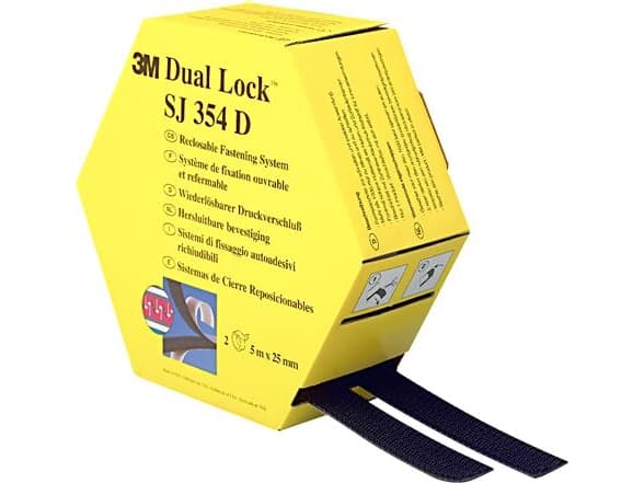 3M SJ 354D Dual Lock Burrebånd til fastlimning Burrebånd statisk loop del (L x B) 5000 mm x 25.4 mm Sort 1 Paar