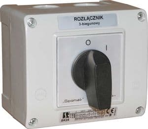 Spamel Cam switch 0-1 32A 4P in the housing (SK25-2.8210OB13)