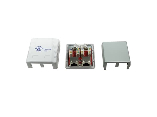 LogiLink NP0074, 2 x RJ-45, Vit, 59 mm, 61 mm, 29,5 mm, 65 mm