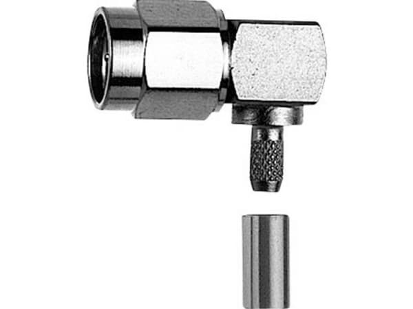 Telegärtner SMA-Kabelwinkelstecker Crimp G01 C0405, G01 (RG-58 C/U), Nickel - 5 Stück (J01150A0099)