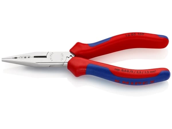 Knipex 13 05 160, Nesetang, Kromvanadiumstål, Plast, Blå, Rød, 160 mm, 139 g