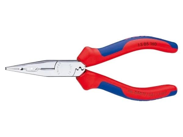 Knipex 13 05 160, Nesetang, Kromvanadiumstål, Plast, Blå, Rød, 160 mm, 139 g