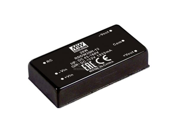 MEAN WELL RDDW20F-12, 20 W, 12 V, 0,835 A, RoHS, 50,8 mm, 35 g