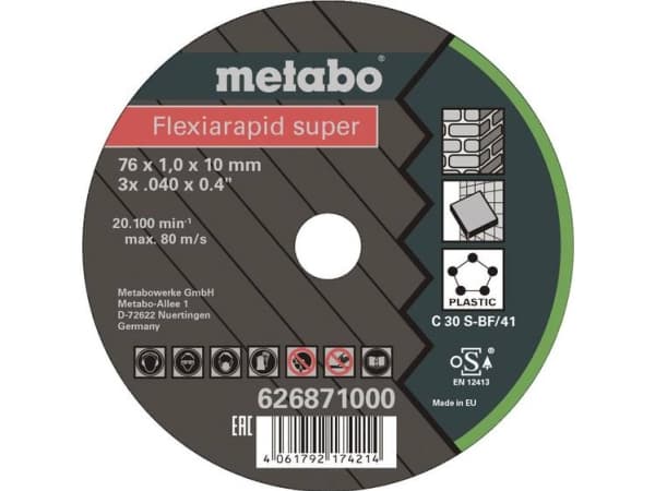 Metabo 626871000, levyleikkuri, Tasainen keskiosa, Universaali, Metabo, 1 cm, 7,6 cm