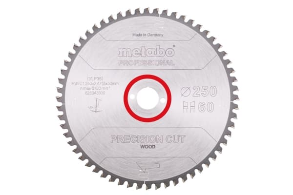 Metabo 628048000, MDF, Plywood, Trä, 25 cm, 3 cm, Tungsten Carbide Tipped (TCT), 1,8 mm, 2,4 mm