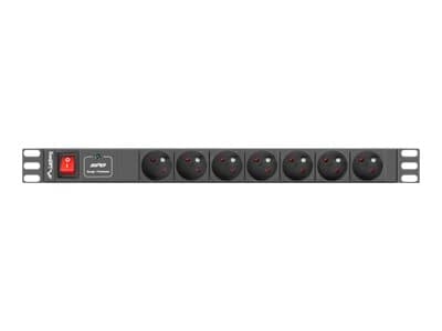 Lanberg PDU-07E-0200-IEC-BK, 2 m, 7 AC-pistorasia(a), Sisätila, Tyyppi E, Musta, 220 - 250 V