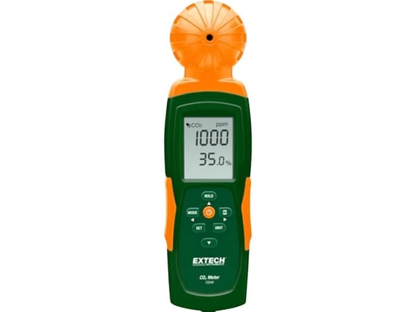 Extech Hiilidioksidimittari CO240 0 - 9999 ppm lämpötilanmittaustoiminnolla, USB-liitännällä, tiedonkeruutoiminnolla (CO240)