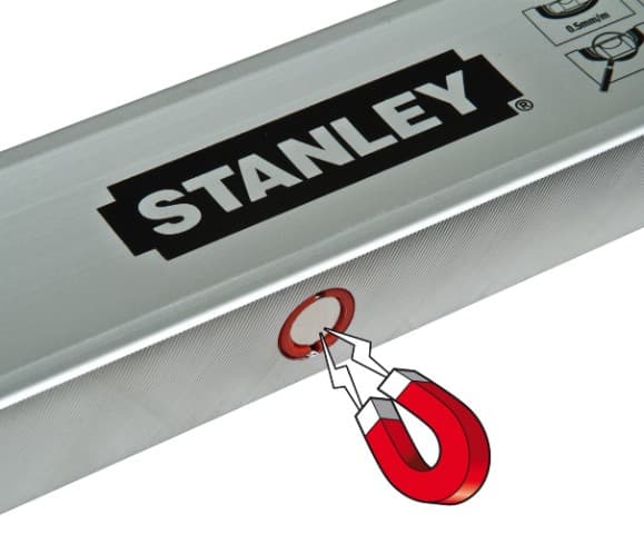 Stanley STHT1-43112, snekkernivå, 0,8 m, aluminium, sort, 0,5 mm/m, aluminium, gummi, 48 mm