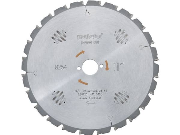Metabo 628221000, Spånskiva, Hårt träslag, MDF, Mjuka träslag, 25,4 cm, 3 cm, 1,8 mm, 6100 RPM, 2,4 mm