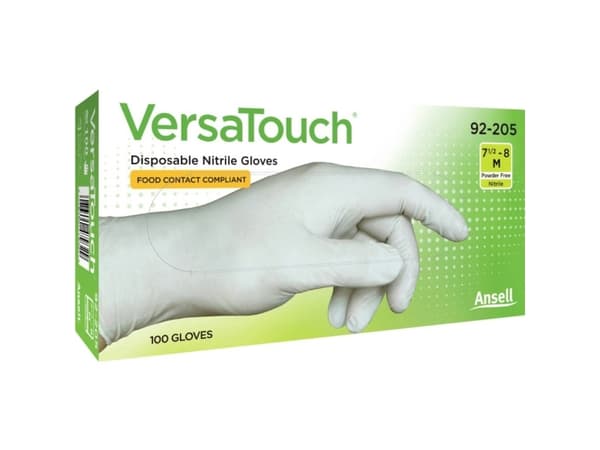 Engangshandsker, Ansell VersaTouch 92-205, hvid, str. 9, pakke a 100 stk