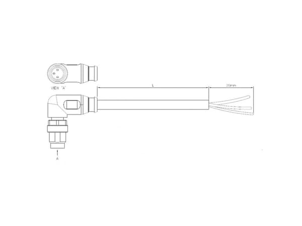 TE Connectivity 1-2273008-3 Sensor-/Aktor-Steckverbinder konfektionerat M8 Stecker gewinkelt 5 m