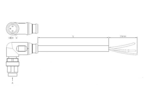 TE Connectivity 1-2273008-3 Sensor-/Aktor-Steckverbinder konfektionerat M8 Stecker gewinkelt 5 m