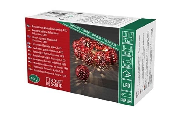 Konstsmide 3157-553, Koristevalohahmo, Punainen, 1 lamppua, LED, Lämmin valkoinen, Akku Punainen