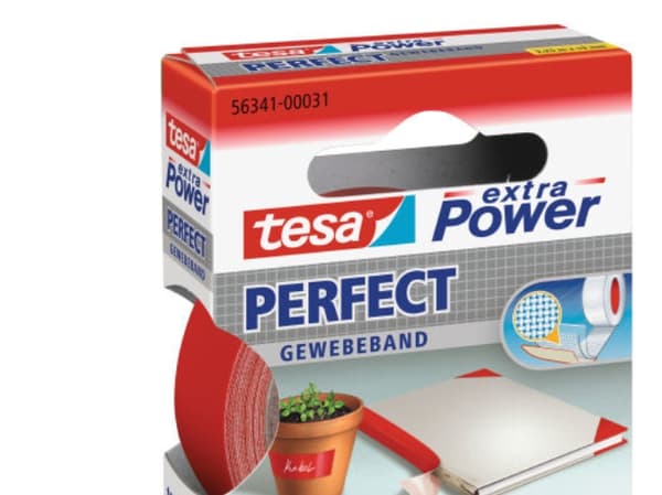 Tesa extra Power Perfect - Tygtejp - 19 mm x 2.75 m - gul