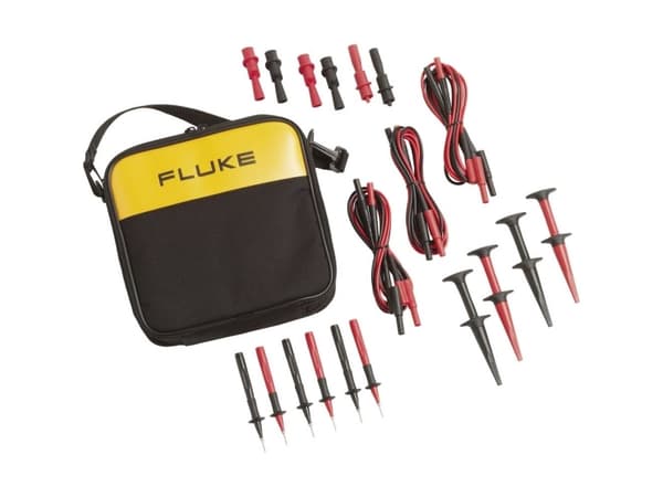 Fluke 700TLK Säkerhetsmätledningssats [lamphållare 4 mm, testspets, alligatorklämma, alligatoröga - lamphållare 4 mm, bussning 4 mm] Röd, svart 1 st