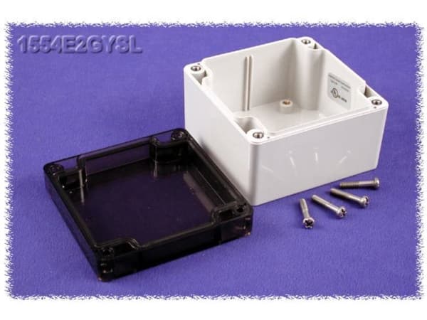 Hammond Electronics 1554E2GYSL Universalkabinet 90 x 90 x 60 Polykarbonat Grå 1 stk