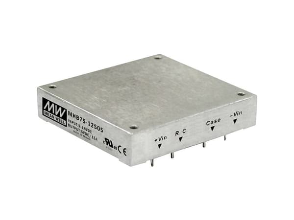 MEAN WELL MHB75-24S24, 18 - 36 V, 75 W, 24 V, RoHS, 61 mm, 57,9 mm