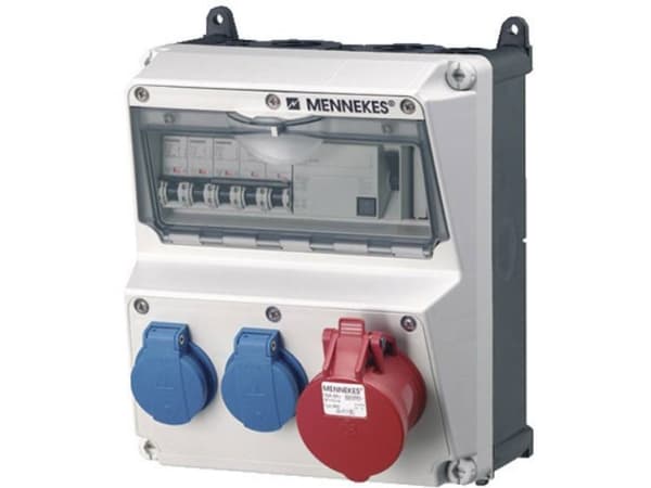 MENNEKES 920009, Typ F, 5P, Skruvar, Blå, Röd, Vit, Plast, IP44