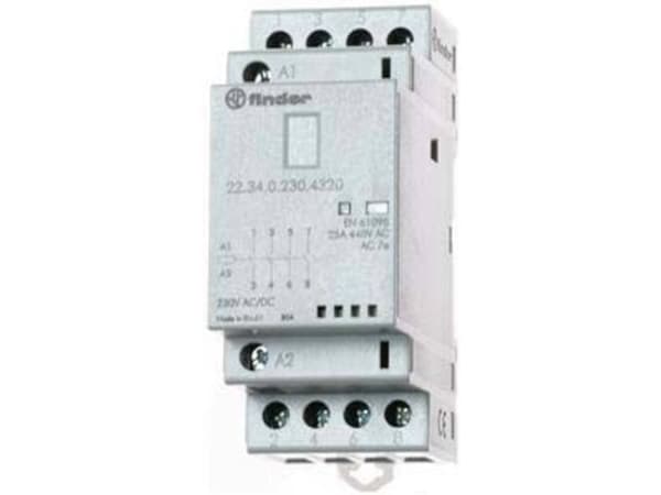 Finder 22.34.0.024.1320 Contactor 4 x gränskontakt 24 V/DC, 24 V/AC 25 A 1 st