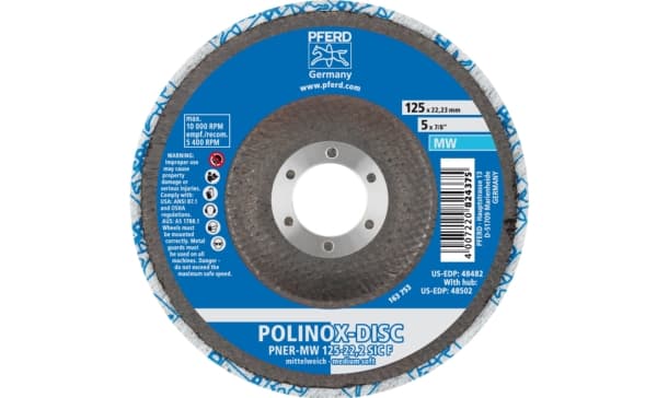 PFERD 44690723, 10000 RPM, 2,22 cm, 12,5 cm, 13 mm, 5 stykker