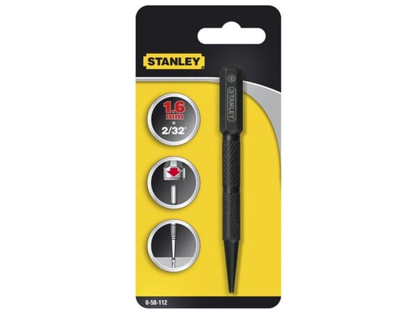 Stanley 0-58-111, Negle-punch, Stål, Herdet stål, Sort, Grå, Sort, 102 mm