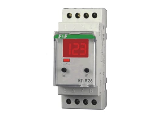 F&F Temperature controller without probe digital temperature control range: -25 ÷ 130 ° C contact: 1Z, 16A, 2 modules RT-826