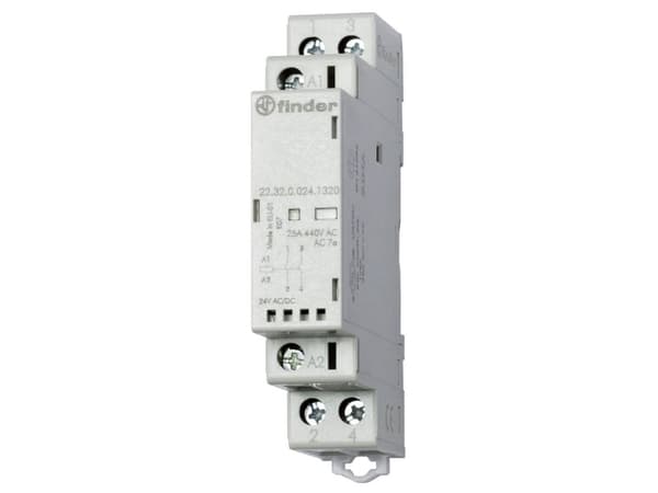 Finder 22.32.0.024.1520 Kontaktdon 1 x gränskontakt, 1 x brytkontakt 24 V/DC, 24 V/AC 25 A 1 st
