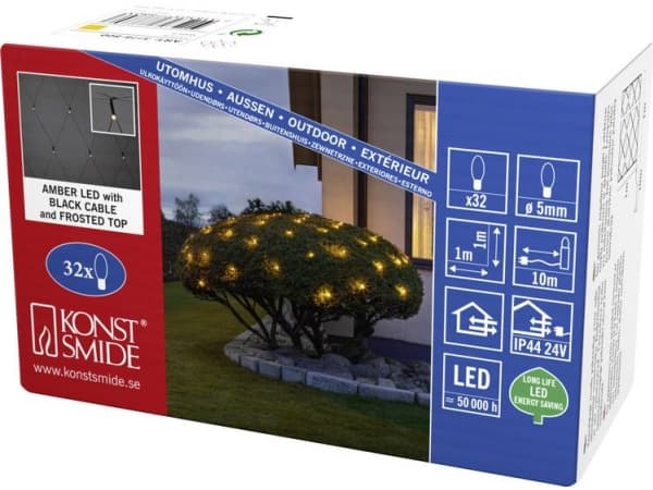 Konstsmide 3778-800 Ljusnät Exteriör Energiklass: G (A - G) via nätdrift Antal glödlampor 32 LED (RGB) Tänd Längd: 1 m